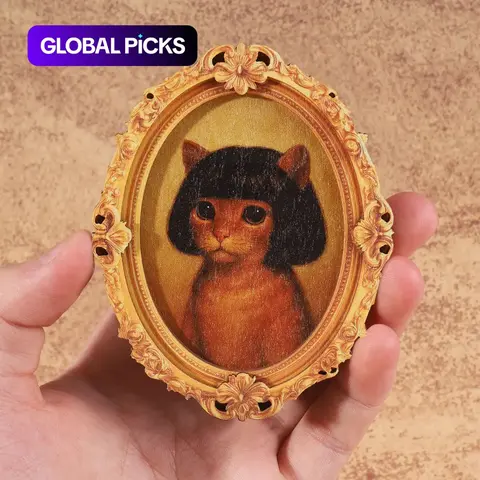 1PC Cute Cat Refrigerator Magnet with Fake Hair, Creative Fridge Magnet, Home Decor Gift for Living Room Bedroom Study Kitchen, Cute Magnets, Magnetic Item #GLOBAL PICKS