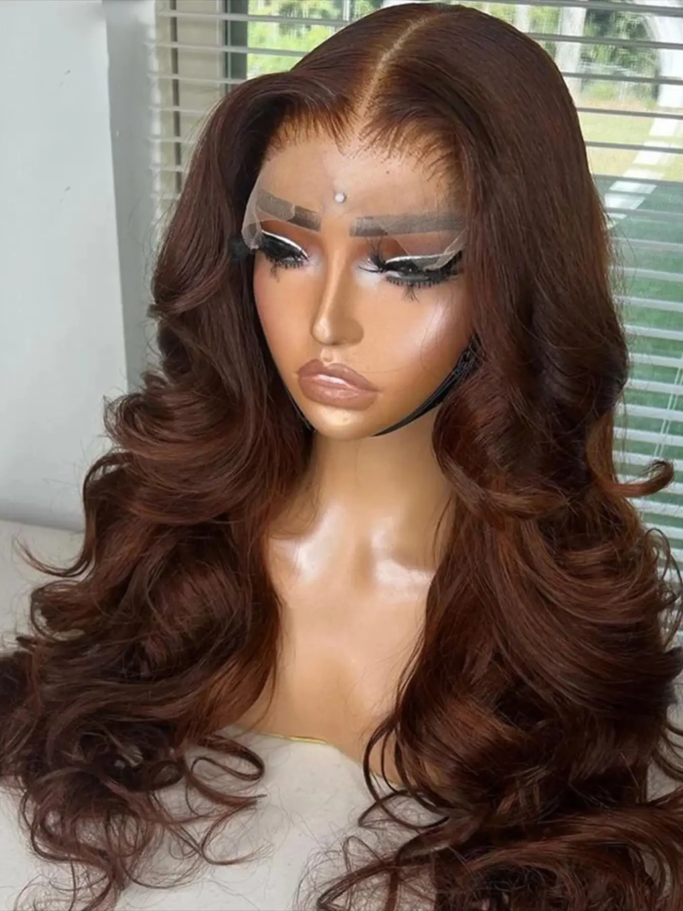 Deep Wavy Big Curl Wig, 180% Density, Soft Glue-Free Natural Curl, 26 Inches Long, 13x4x1 Lace Front Full Cap, Heat Resistant Fiber