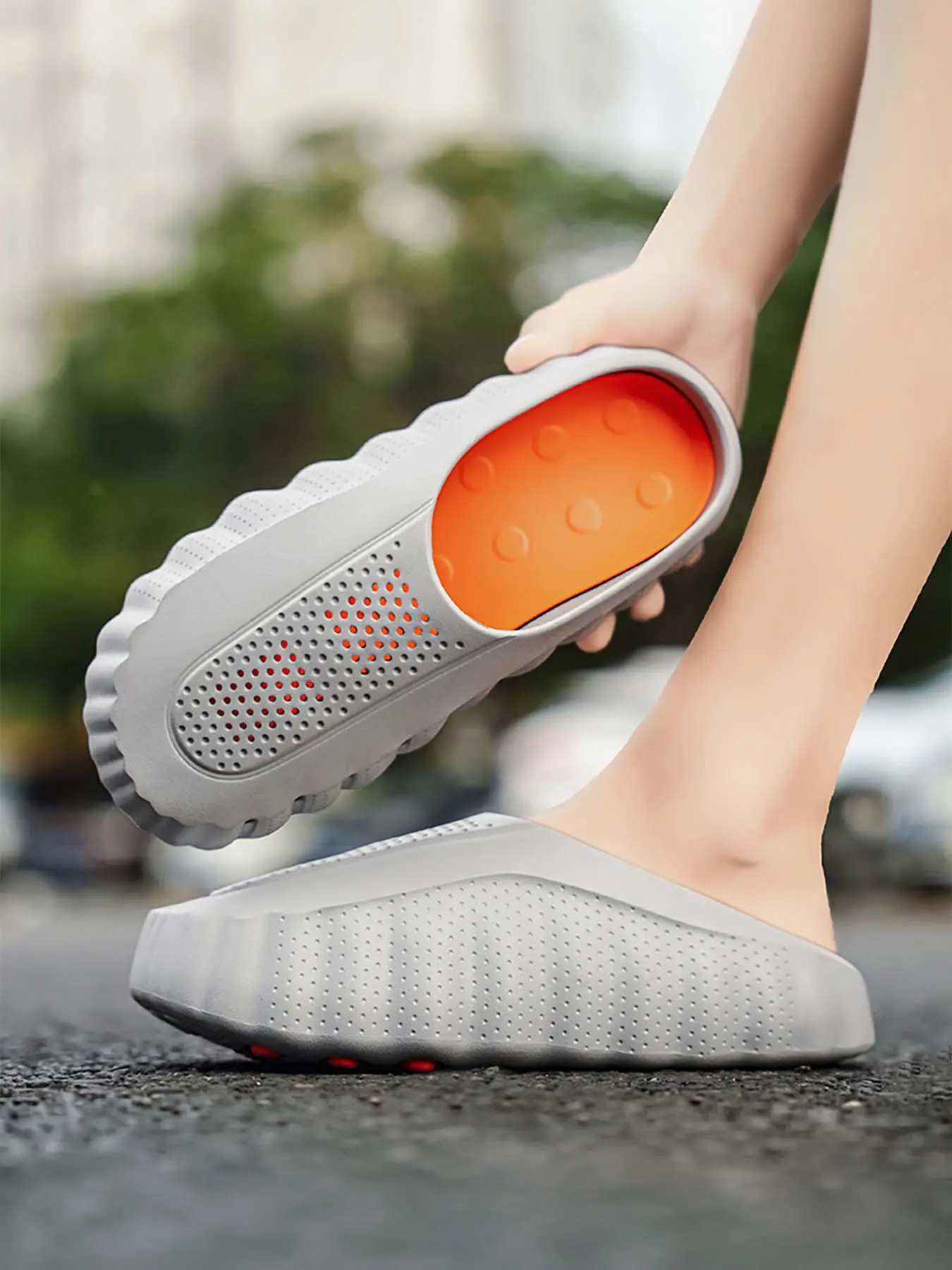 Men's EVA Thick-Sole Non-Slip Slip-On Slippers, Dual-Use for Outdoor and Beach Footwear