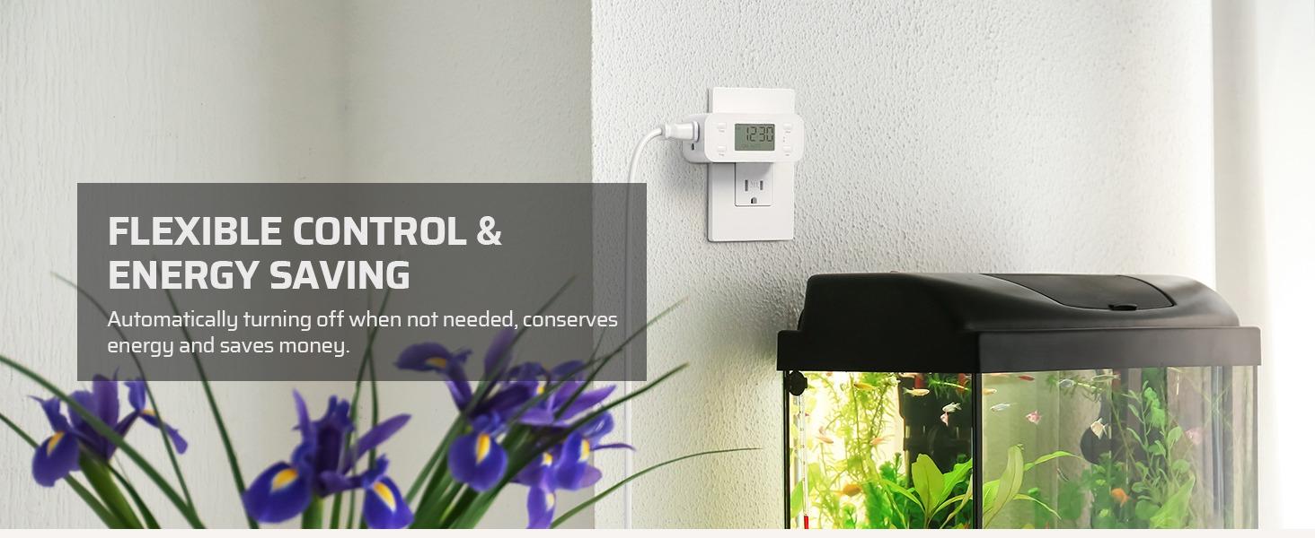 F-APT22  24 Hour Programmable Digital Timer Outlet, 2 Pack Timers for Electrical Outlets, Light Timer for Indoor Lamp Fan Aquarium, 1 Grounded Outlet, 125V/15A/1000W, 3 Prong, 1/2 HP