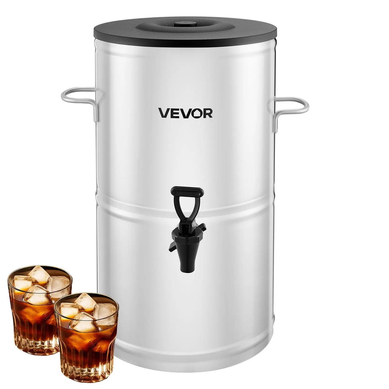 VEVOR Ice Tea Dispenser, 4 Gal/15L 304 Stainless Steel Beverage Dispenser with Spigot Handle, Suitable for Hot and Cold Drinks, for Iced Tea Coffee Water in Cafes Restaurants