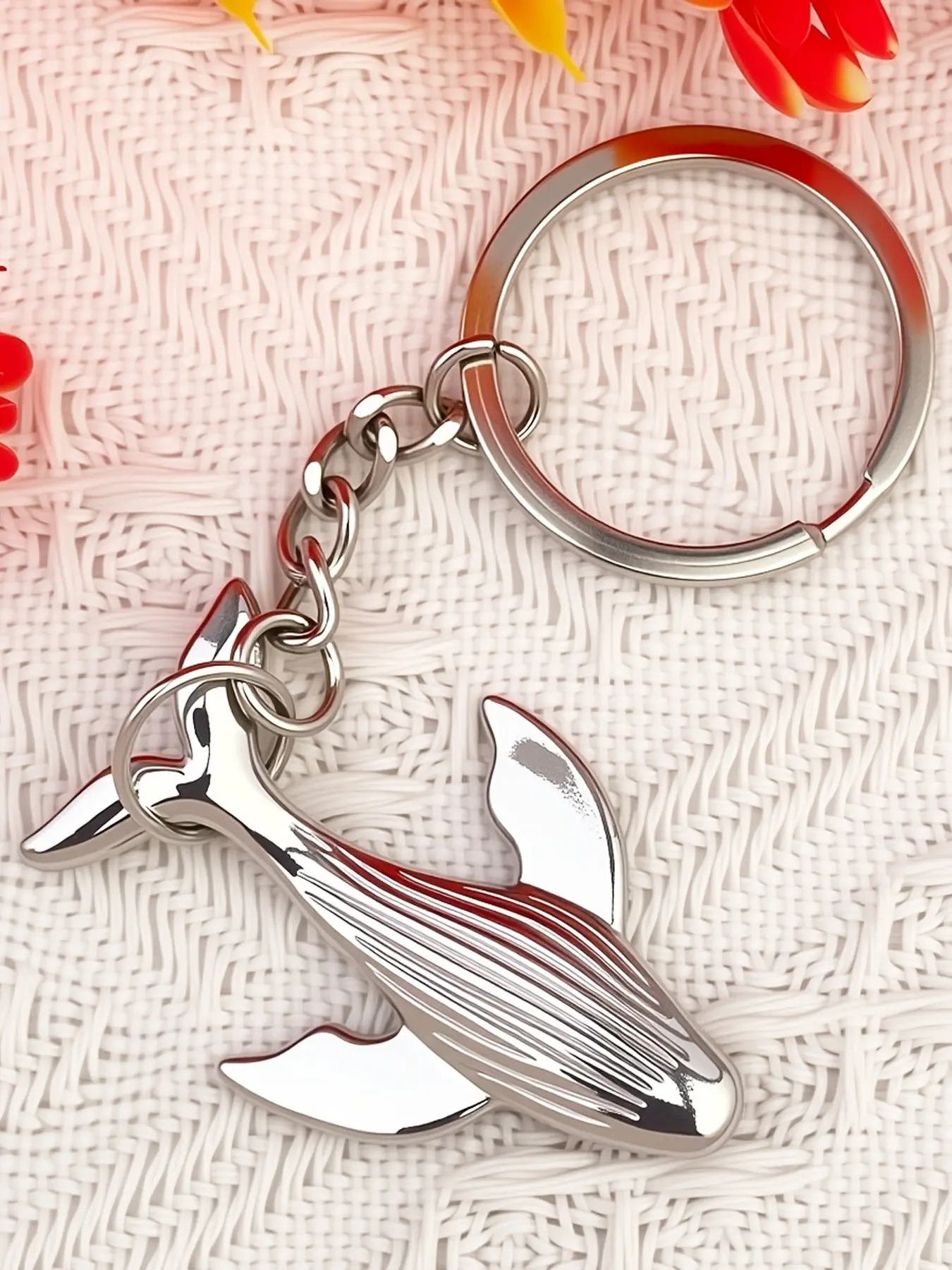 1/20pcs Minimalist Whale Keychain, Backpack Charm Keyring, Ocean-Themed Small Present, Suitable for Everyday Wear, Christmas Gift, Fashionable Alloy Keychain, Cool Keychains