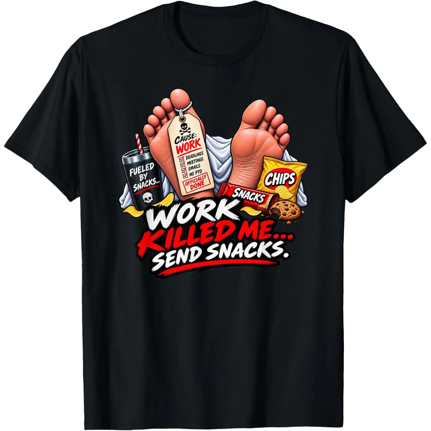 Men's Short-Sleeve Classic Casual T-Shirt - Relaxed Fit, Breathable Fabric, Funny Office Humor, 9 to 5 Work Meme Design for Employees & Managers