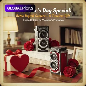 Portable Vintage Twin-Lens Mini Digital Camera, Point-and-Shoot Camera with Classic Hand-Crank Design, Autofocus, Optical Zoom, CMOS Sensor, Vintage Cameras, Perfect Gift #GLOBAL PICKS