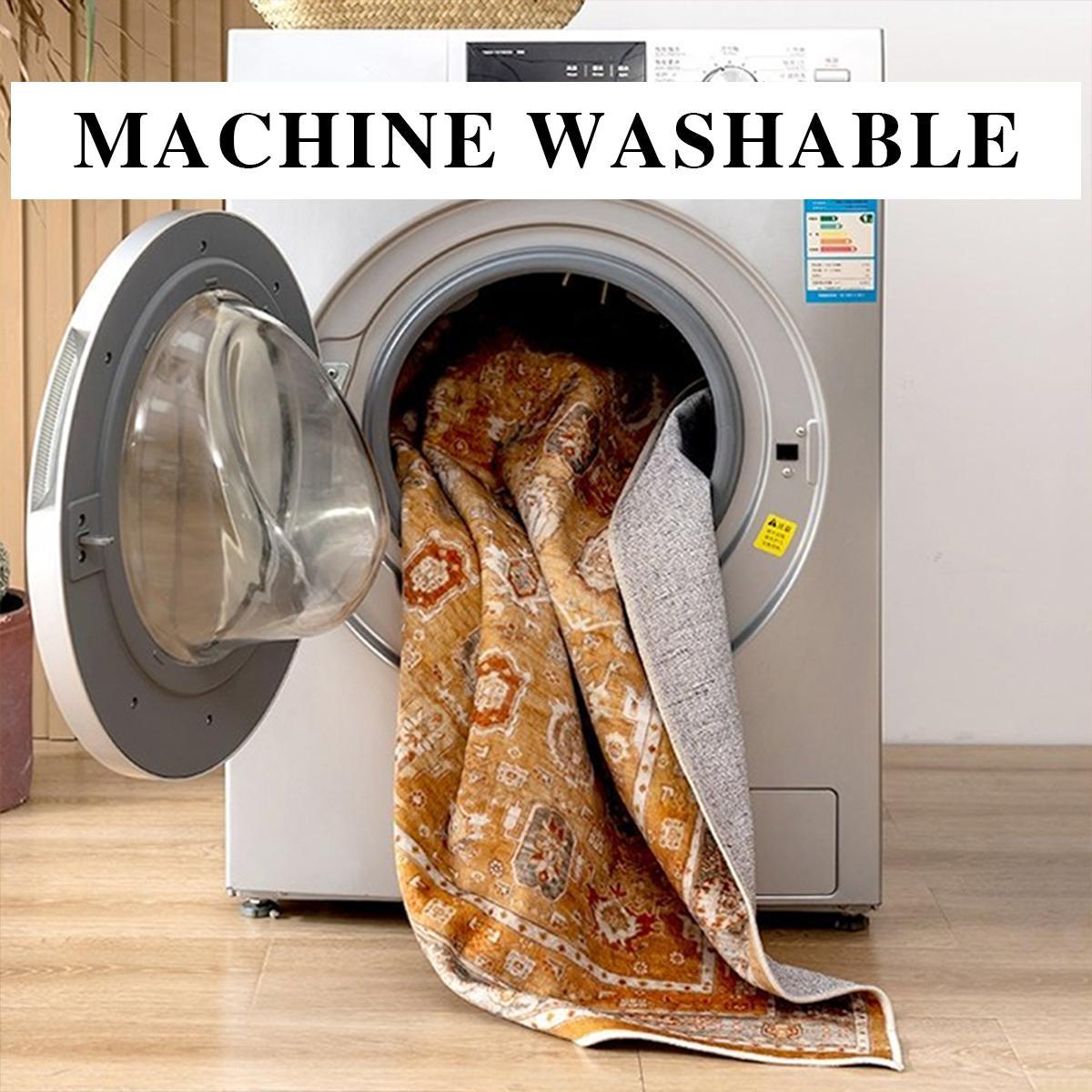 Vintage Boho Style Rug, 1 Count Non-slip Washable Soft Floor Mat Bedroom Carpet, Christmas 2024 Ornament, Room Decor, Boho Floral Rug, Decorative Turkish Rug for Home Living Room Bedroom Study Room, Home Decor, Christmas Gift Ideas