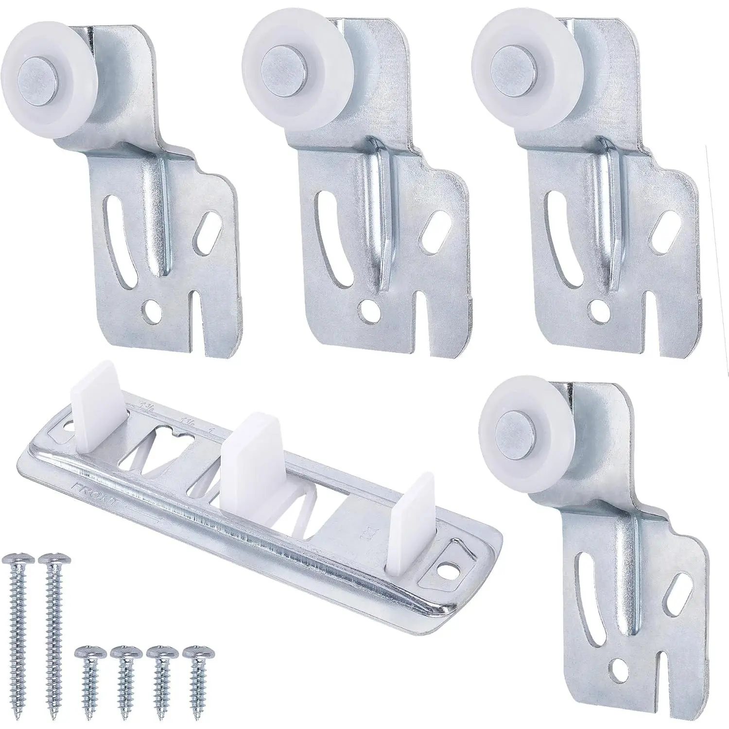 5-piece sliding wardrobe door roller kit, wardrobe door rollers with sliding rails, used for replacing top-hanging sliding door hardware