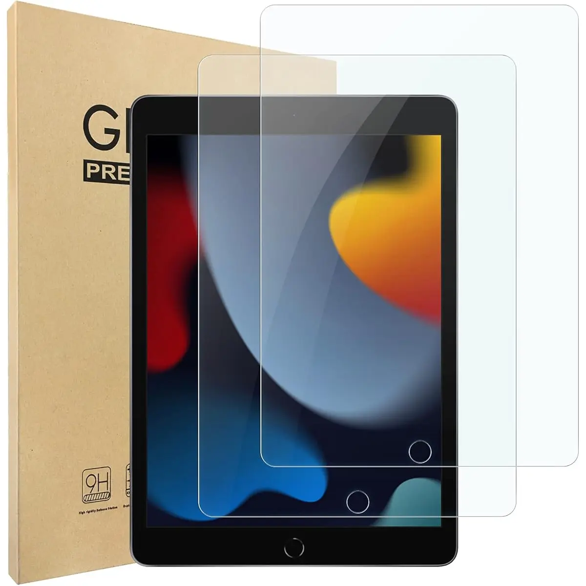 Screen Protector Film [2-Pack], Compatible with iPad 10.2 Inch 2021/2020/2019, High Clarity, 9h Hardness, Tempered Glass Replacement
