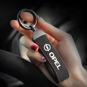 Car Logo Metal Braided Keychain, Leather Car Key Ring, High-End Car Accessory, for Opel Astra J H G Insignia Mokka Corsa D Vectra, Unisex
