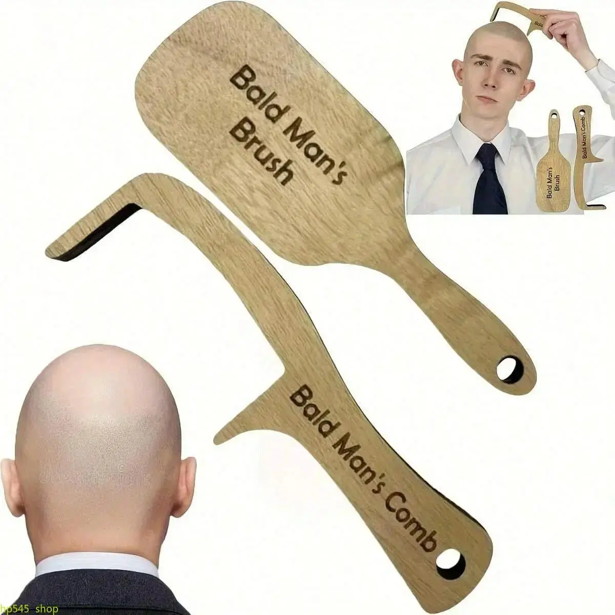 Funny Bald Man Gag Comb Set, Novelty Humor Hair Styling Tool, Unique Prank Party Accessory, Lightweight Portable Small Hair Combs, Hilarious Creative Holiday Present For Grandpa, Dad And Male Friends, Fun Practical Joke Prop For Family Gatherings, Birthda