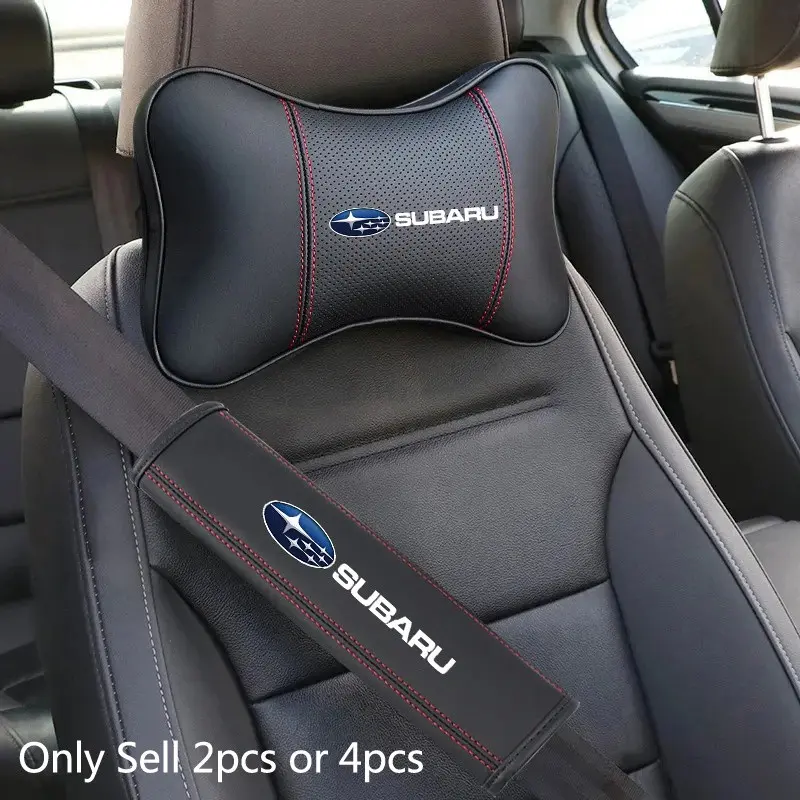 Car Seat Headrest Rest Neck Pillow Cushion Seat Belt Shoulder Pad For Subaru STI WRX Forester Impreza Legacy Outback XV BRZ Tribeca Automotive Auto Interior Accessories