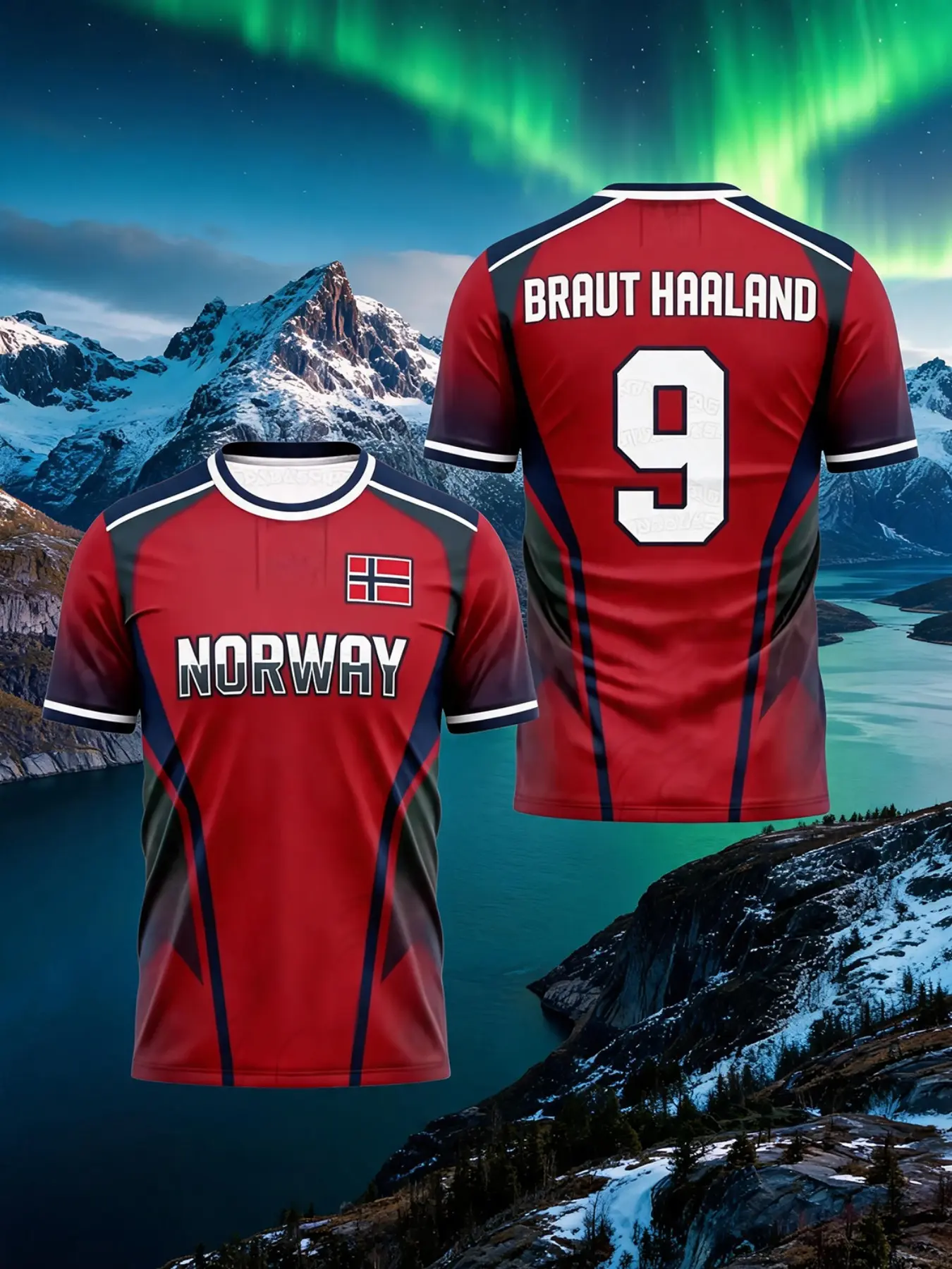 Norway Football Quick-Dry Short Sleeve T-Shirt, Elastic Breathable Fitness Top, Daily Workout Tee, Training Shirt, Running T-Shirt, Casual Gym Shirts