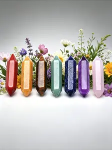 Crystal Hexagonal Wand Stone Bulk, Bullet Shaped Worry Stone Gem Set, Witch Hexagonal Chakra Crystal for Meditation and Divination, Intuitively Chosen Crystals, Healing Stones, Gemstones And Crystals