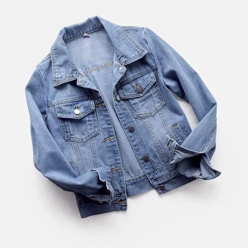 Women’s Casual Long Sleeve Loose Denim Button Outwear, Spring-Autumn Sports Outerwear, Up to 5XL Size