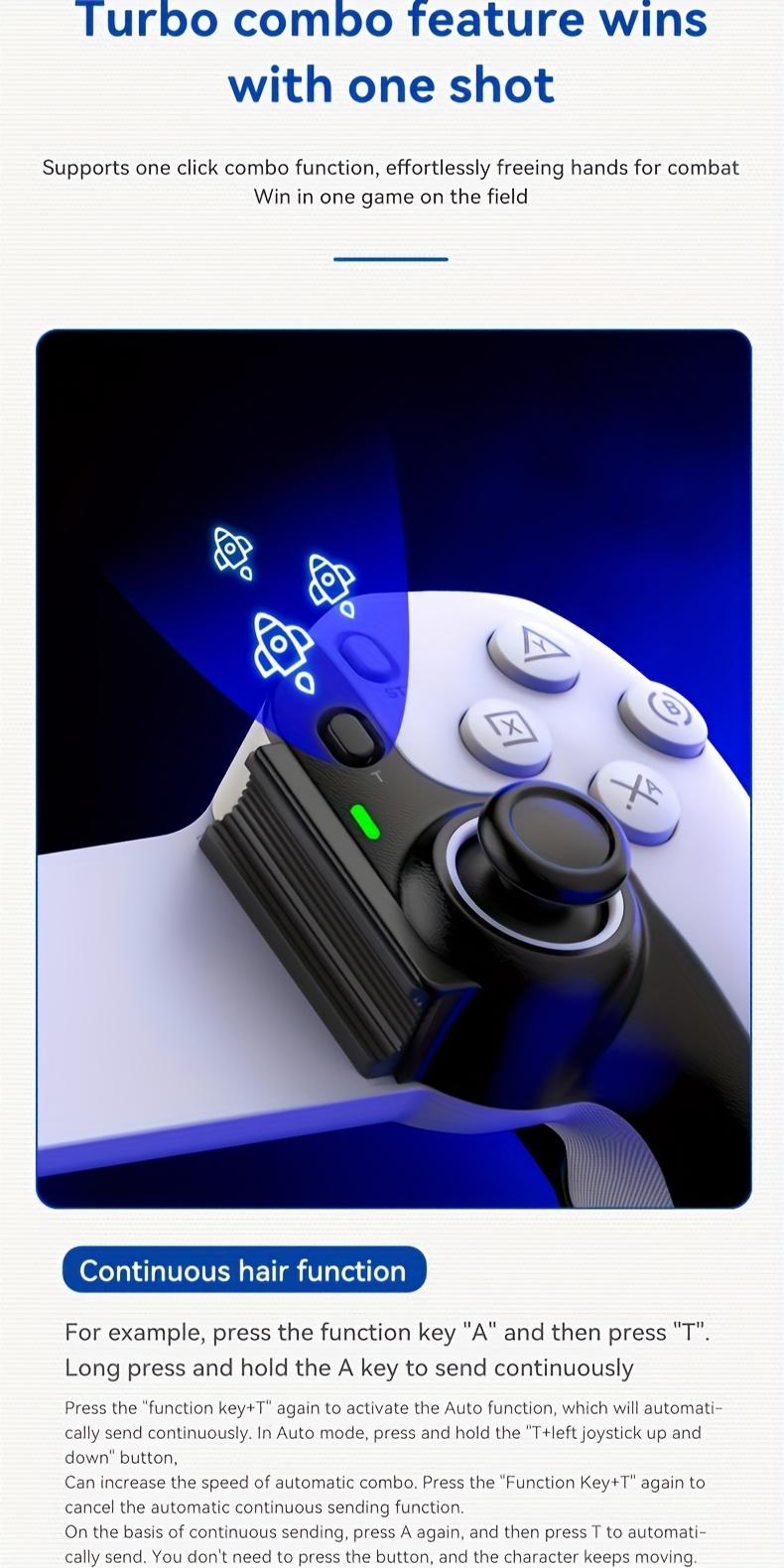 Wireless Game Controller with Hall Effect Joystick and Trigger Buttons - Multi-Platform Controller for PS3/PS4/Switch/iOS/Android/PC - Rechargeable Lithium Polymer Battery, Ergonomic Design, Fashionable Style, Durable Construction, Suitable for Mobile Gam