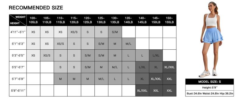 Danedvi Womens High Waisted Athletic Shorts Ruffle Tiered Running Workout Tennis Shorts with Build in Shorts