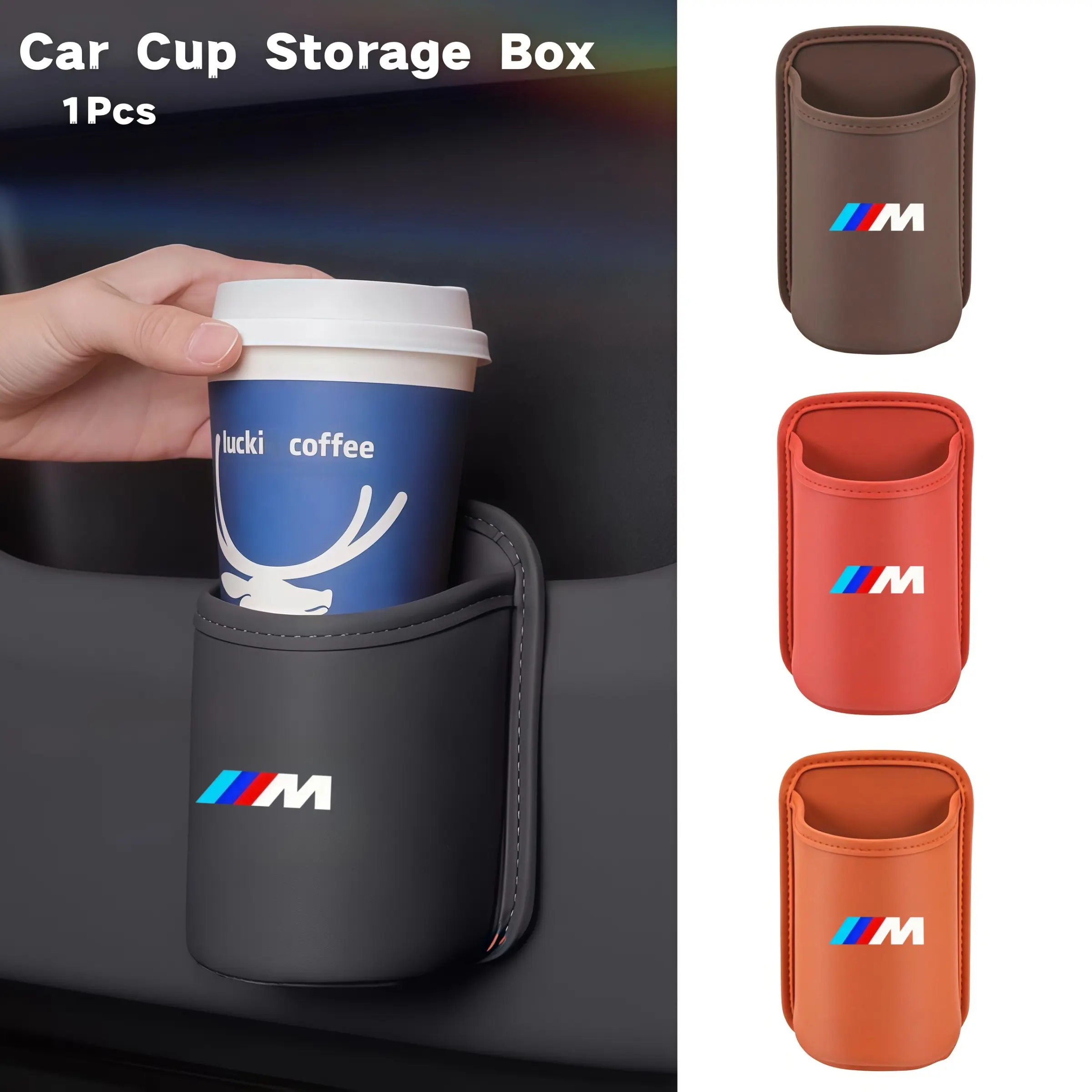 1pcs Car Water Cup Holder, Mobile Holder, Beverage Multifunctional Box Holder, Universal Fit, Bmw M Series Interior Storage Organizer