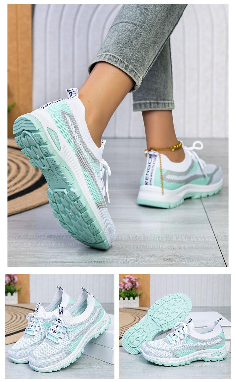 New women's sneakers, fly-knit mesh shoes, low-cut lightweight casual shoes, comfortable and versatile single shoes