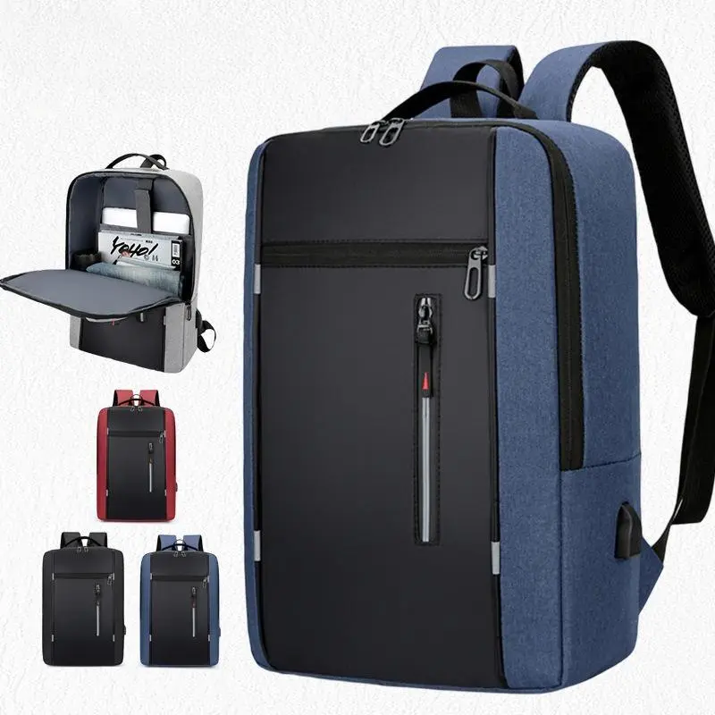 Men's Minimalist Professional Laptop Backpack with USB Charging Port, 15.6in Notebook-Fit, Padded Adjustable Straps, Breathable Back, Large Capacity for Work Commute