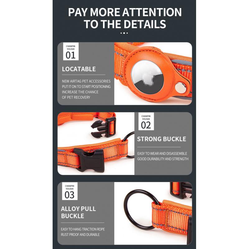 Dog GPS Tracking Collar for Medium & Large Dogs - Non-Chafing Anti-Lost Collar with Leash Attachment