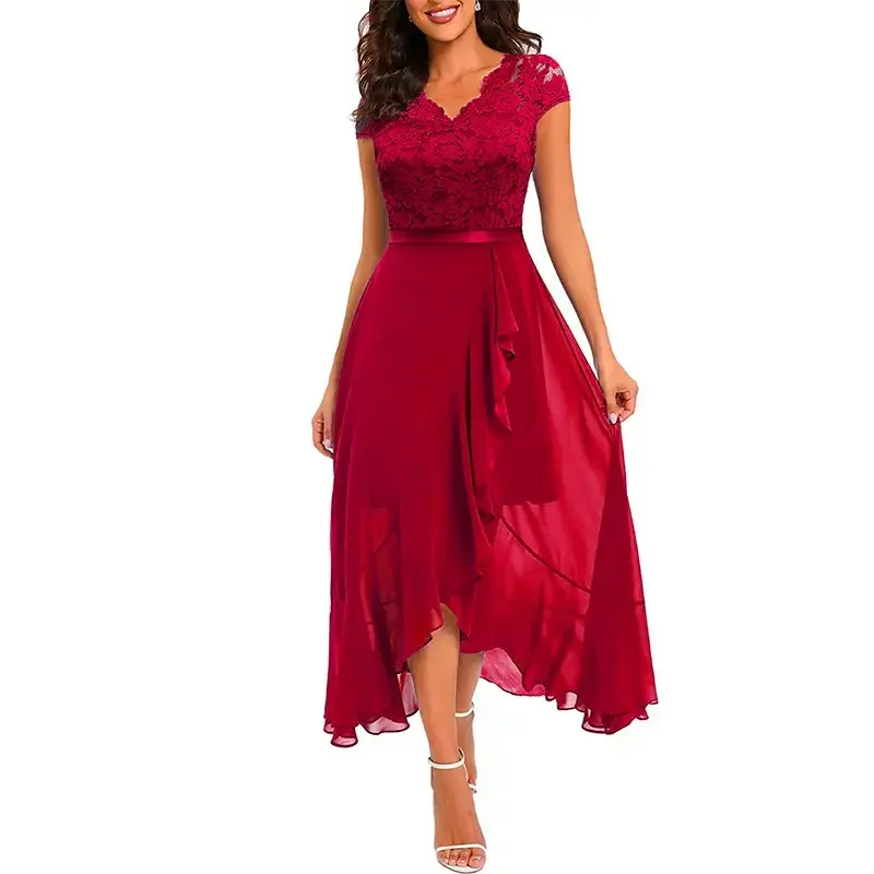 Lace Long Evening Party Gown Bridesmaid Dress
