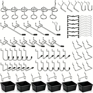 Pegboard Hooks , for Organizing Various Tools, with Pegboard Bins, 107 count, 48 of Which are Locks