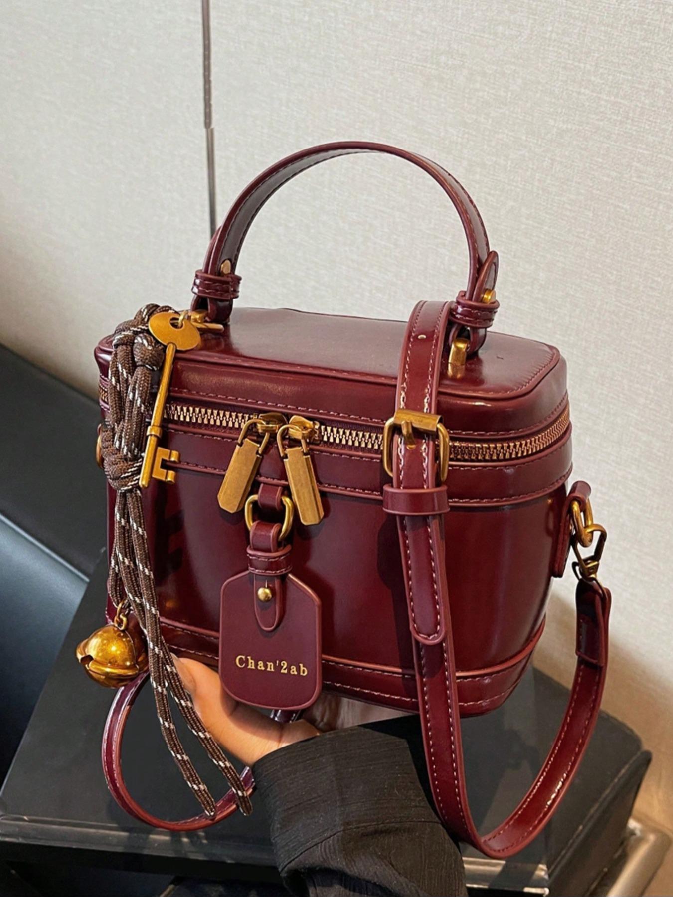 Women's Elegant Minimalist Handbag, Fashionable Retro Simple Style Crossbody Bag with Charm, Casual Trendy Versatile High-quality Daily Commuting Bag, Sling Purse, Casual Shoulder Bag