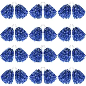 Metallic Cheerleading Pom Poms for, Cheerleaders Cheer Pom Poms with Baton Handle, Cheering Squad Hand Flower for Adults Team Spirit Sports Game Dancing Party