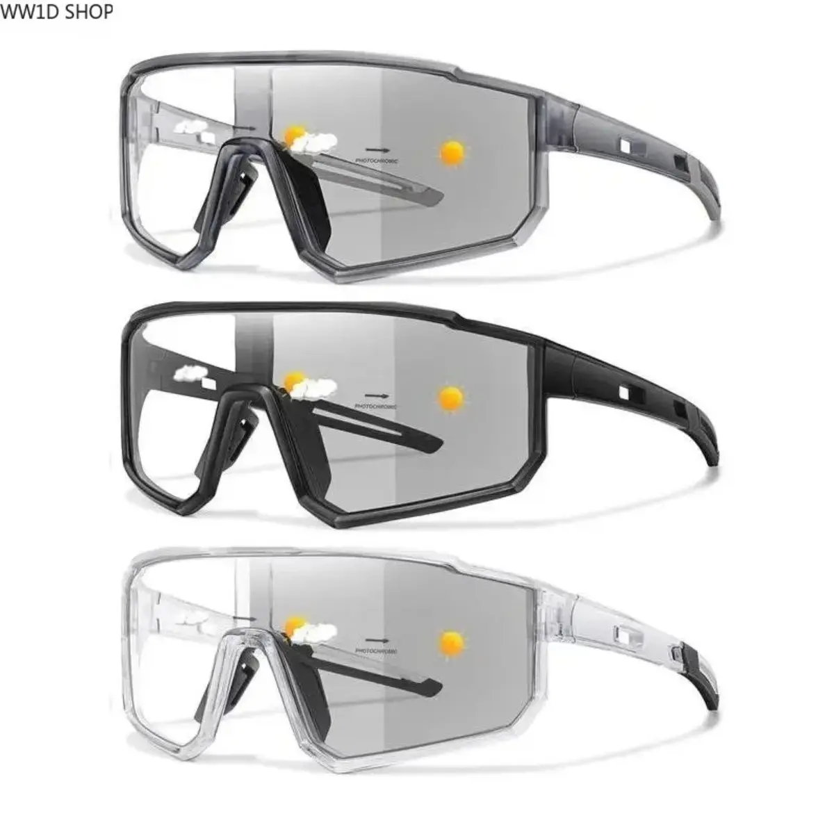 3-Pack Lightweight Sports Biking Shades for Adults, Photochromic Polka Dot Windproof Eyewear for Hiking, Running & Fishing, Hiking Running Sunglasses, Lightweight Sports Shades