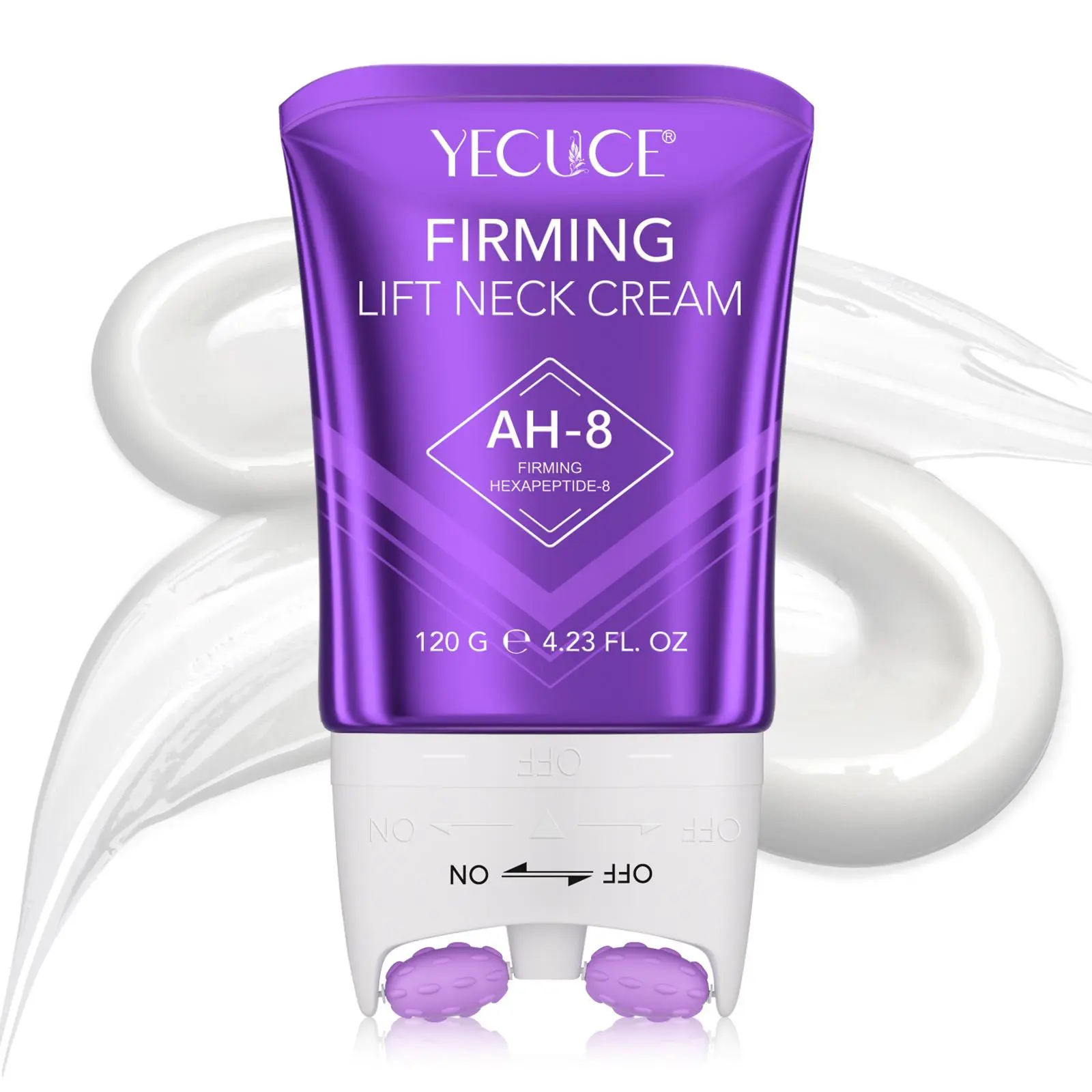 Yecuce Neck Firming Roller Cream 120g, Deep Hydration Repair, Suitable for Dry Rough Skin, Neck Care Massage Tool, Beauty Cream