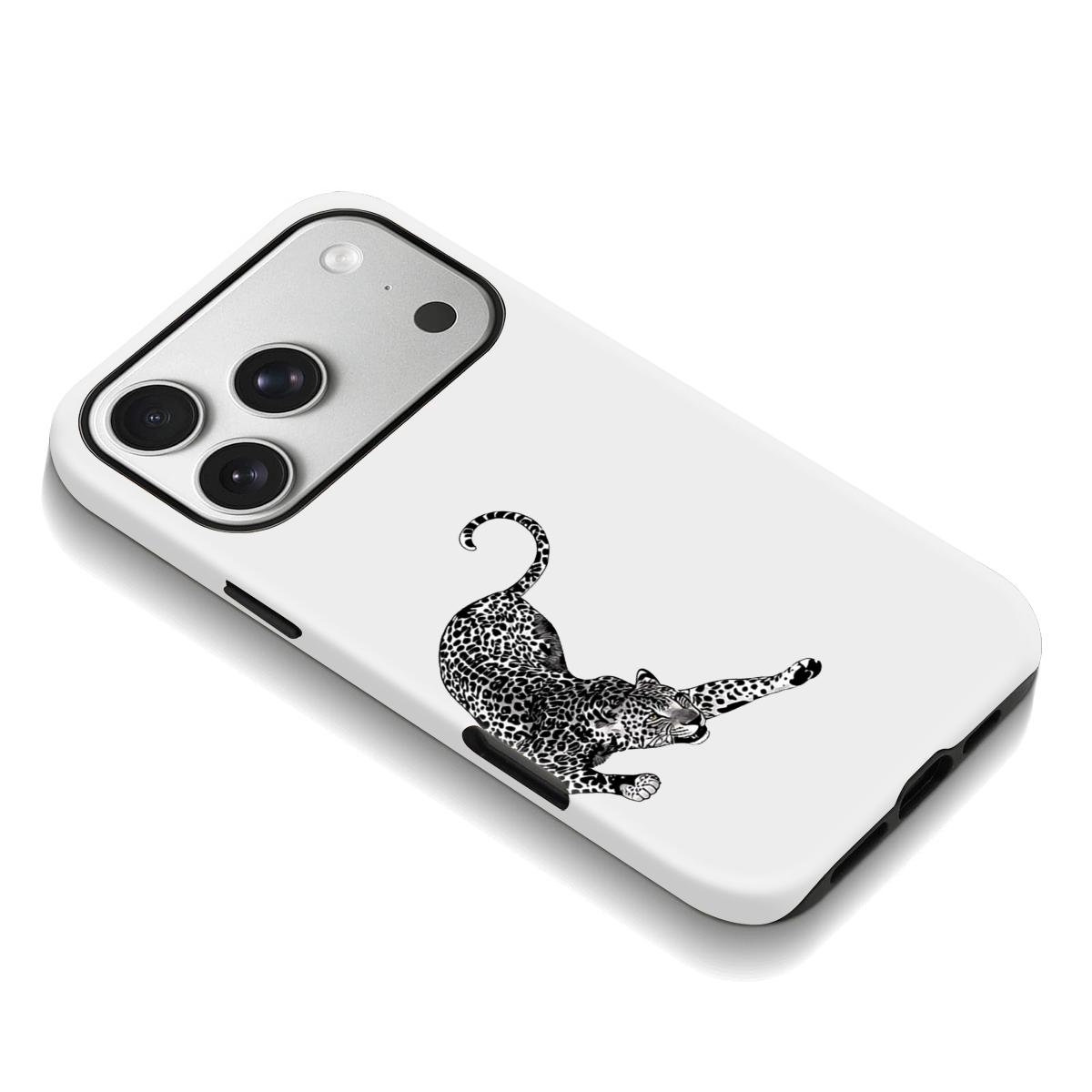 Monochrome Leopard Pattern Design Phone Case 360 Protection for iPhone 17 Pro Max/16 Pro Max /15Pro Max 15/14/13/12 & Samsung S26 /S25Ultra Trendy ins Style, Phone Accessories