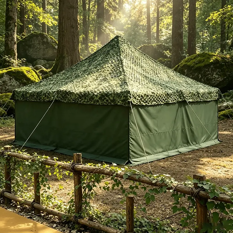 Green camouflage net, hunting camouflage, specially designed for forest environments, with tight fabric and strong shielding ability, compact storage that does not take up space, and can be used in various outdoor scenes