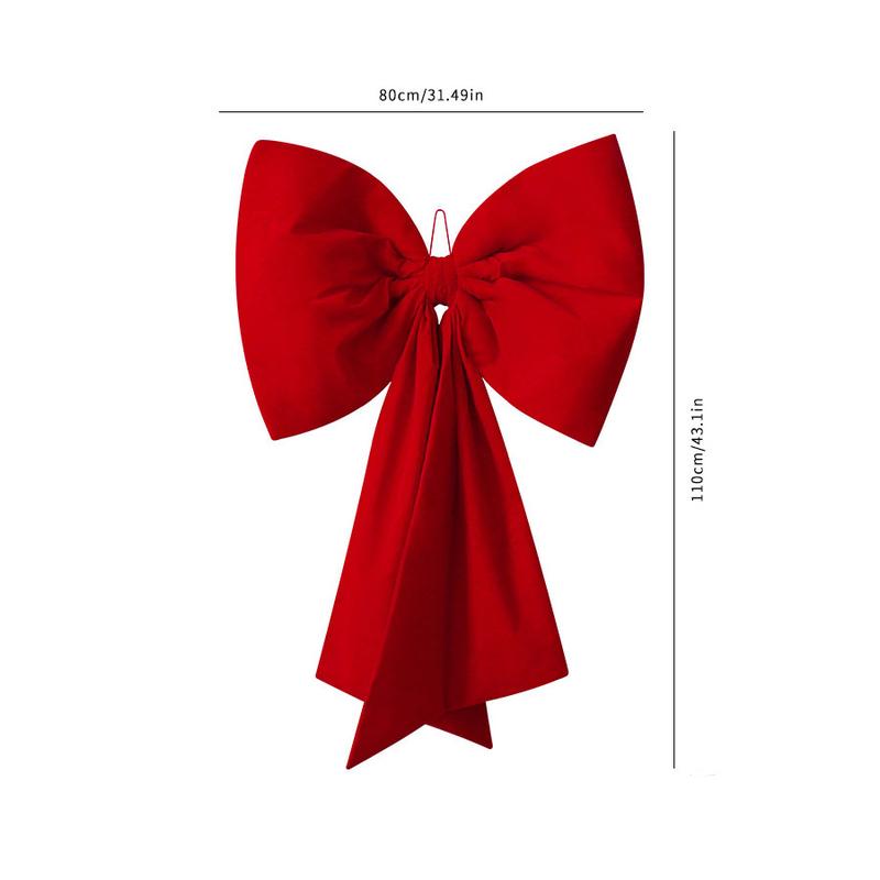 Large Wine Velvet Bow Tie, Christmas Tree Decoration, Holiday Window Hanging Ornament, Festive Home Decor Accessory, Wine Bottle Ornaments