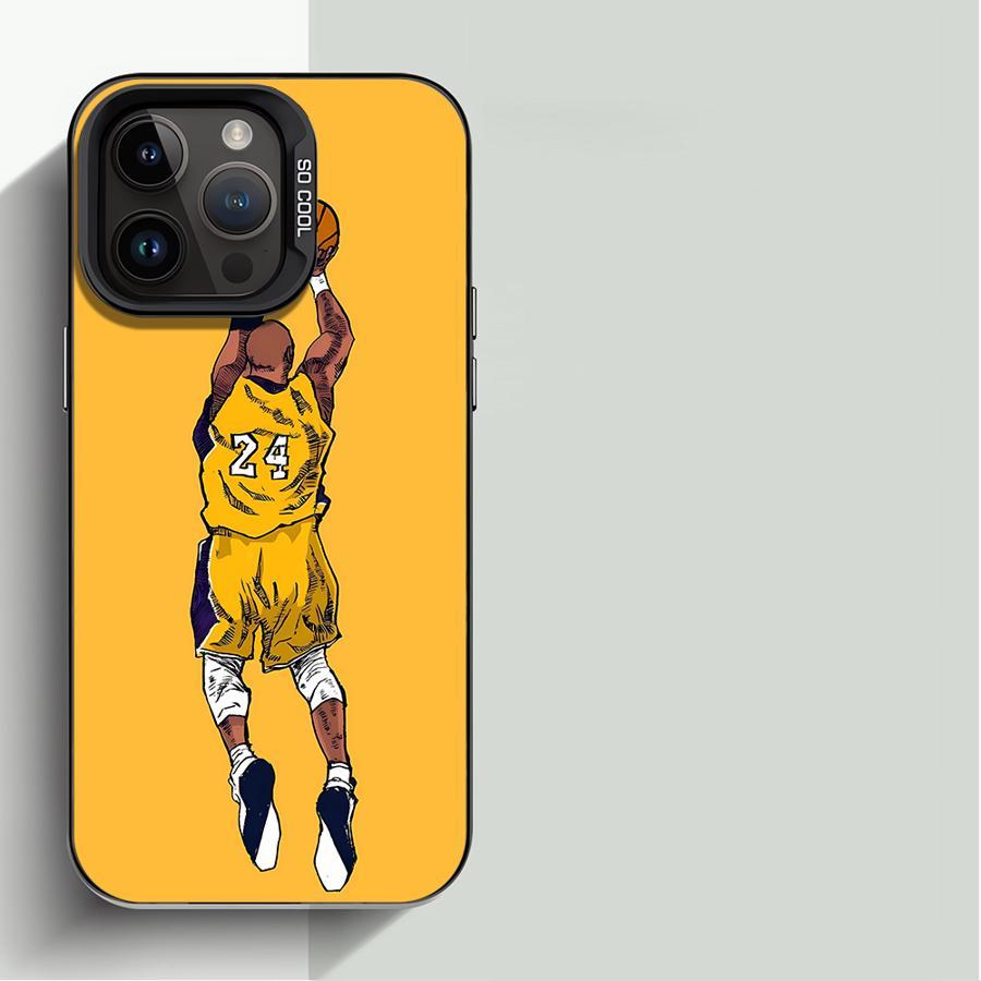 Cool Basketball-Themed Iridescent Silver Phone Case — Compatible with iPhone 13, 14, 15, 16; An Ideal Gift Choice