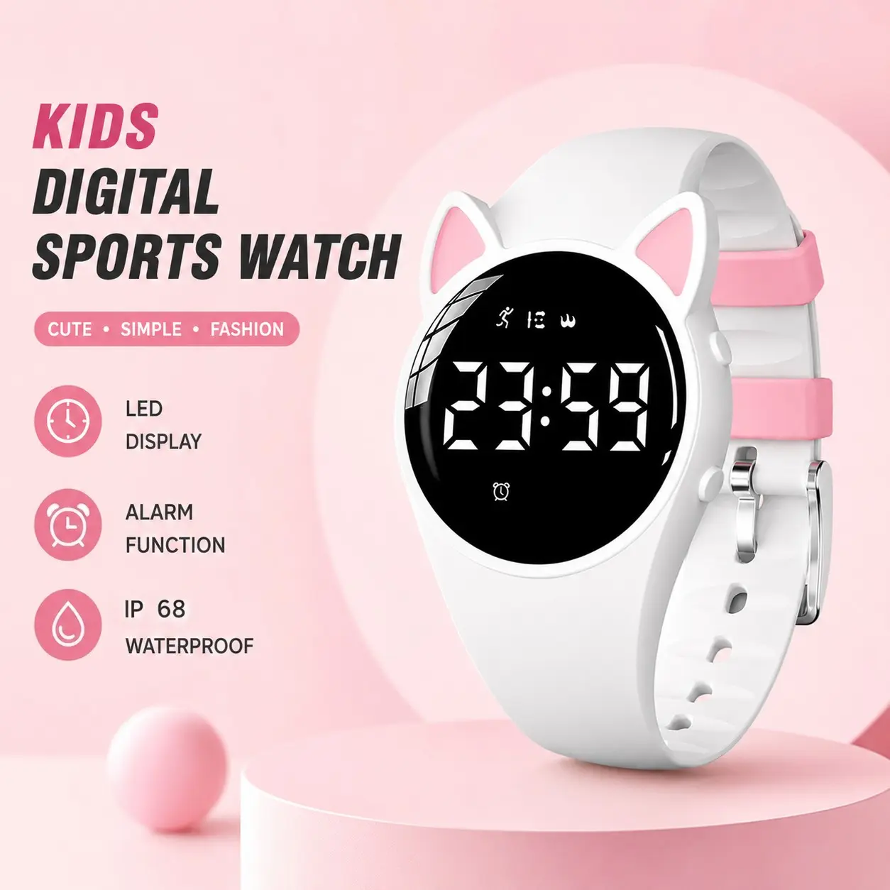 LED Display Multifunctional, Stylish, Waterproof Watch with Vibration Alarm, Pedometer, Stopwatch, Calorie and Distance Tracking; Lightweight and Comfortable Design; Luminous Display; Ideal for School and Sports; The Perfect Birthday Gift