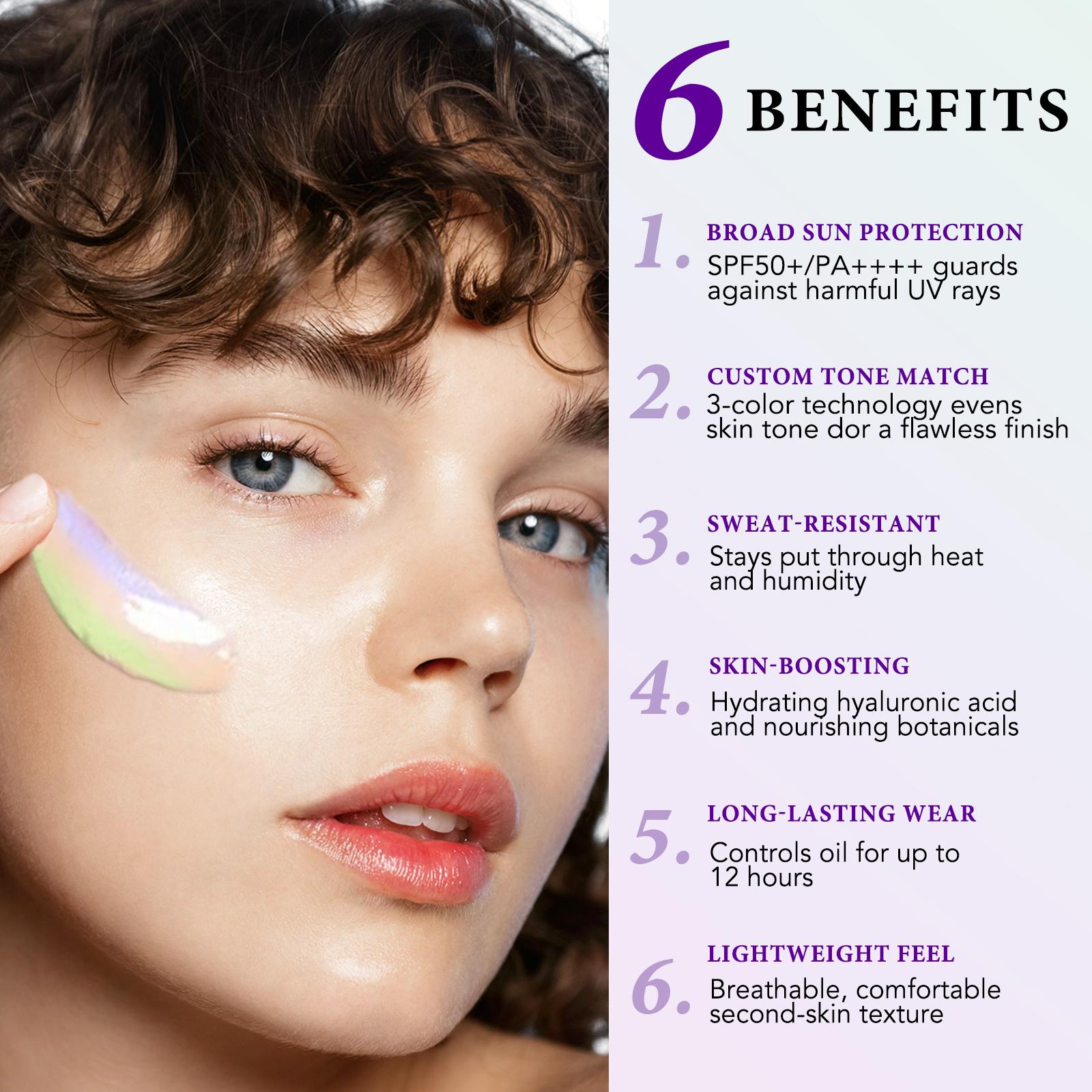 ikzee three-color sunscreen concealer makeup top cream 40g