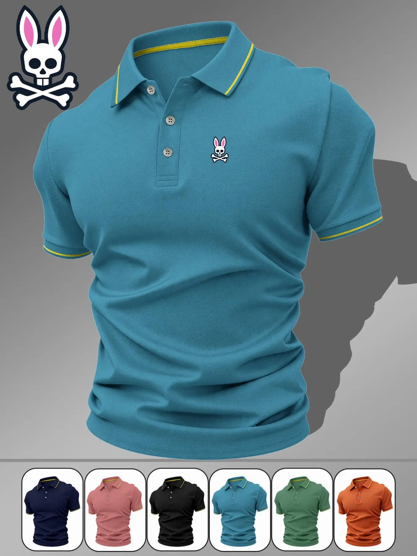 Men's Geometric Pattern Fitted Casual Polo Shirt, Summer Polos, Collared Polo Shirts, Breathable Stretch Fabric, All Seasons Wear, Comfortable Durable Design