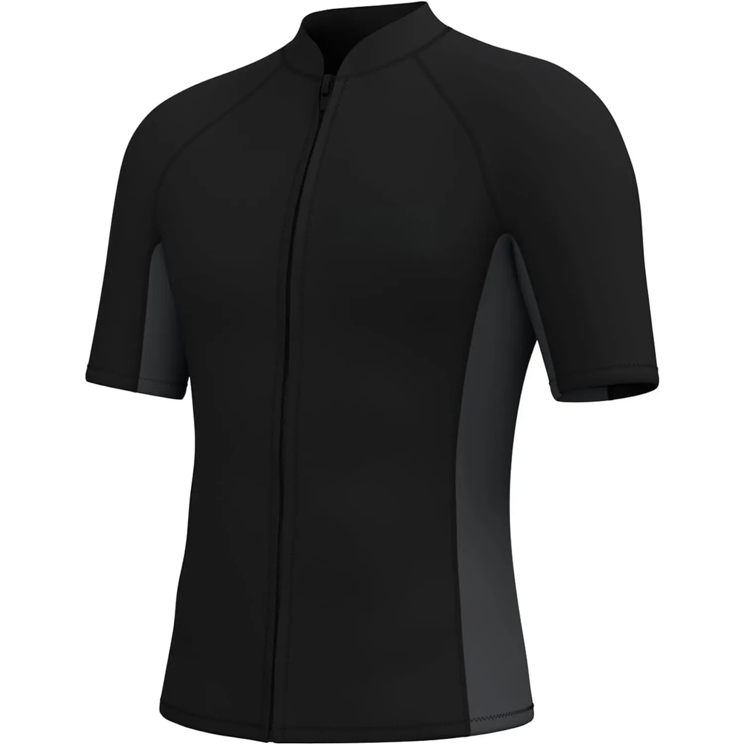Men Wetsuit Top 2mm Wet Suit Short Sleeve Shirt | Mens Wetsuits Neoprene Jacket Front Zip Tops for Cold Water Diving Surfing Snorkeling Swimming