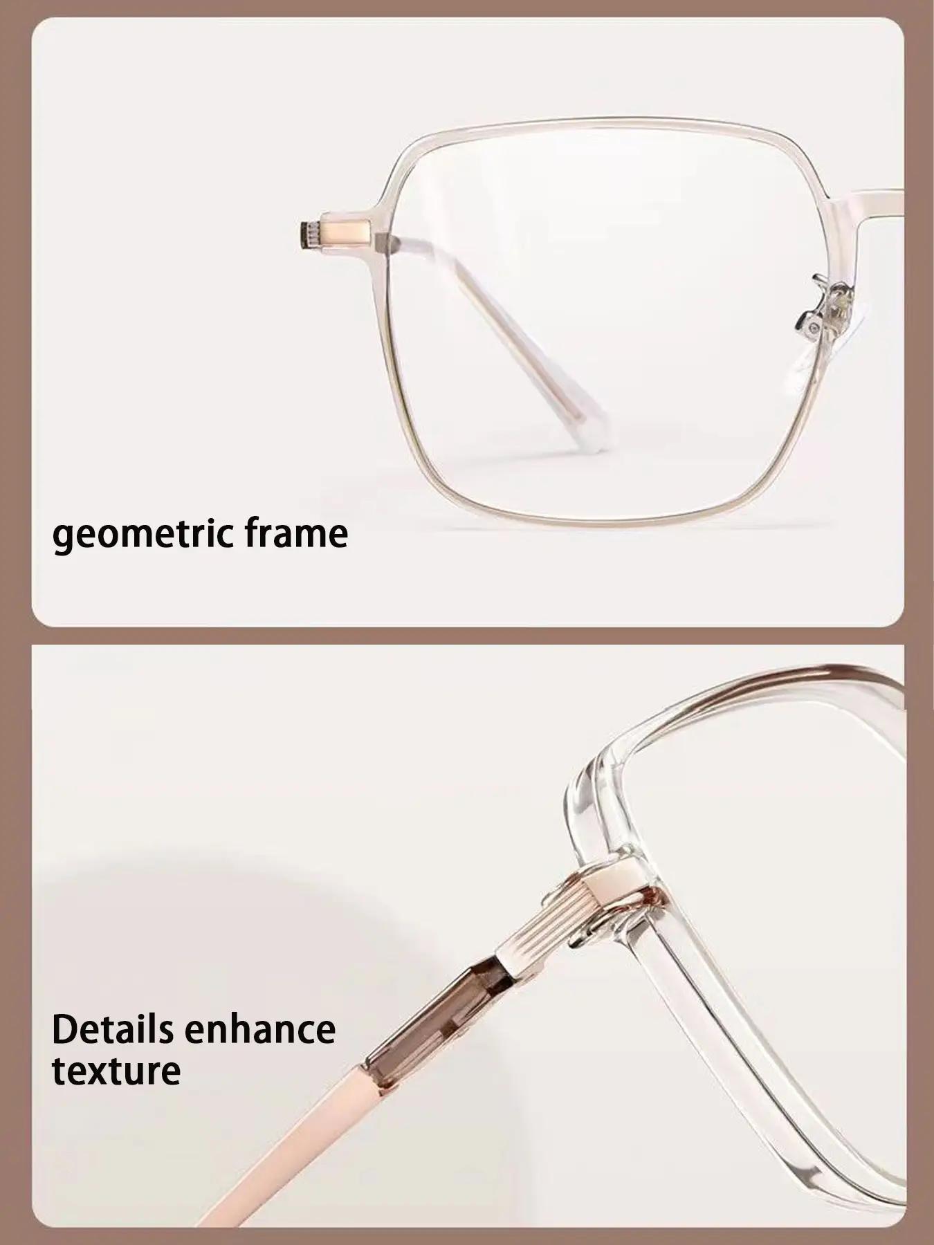 Unisex Simple Square Frame Anti-blue Light Eyeglasses, Basic Flat Frame Fashion Eyeglasses for Men & Women, Fashion Eyeglasses for Work, Daily Decor, Stylish Square Frames, Trendy Casual Glasses