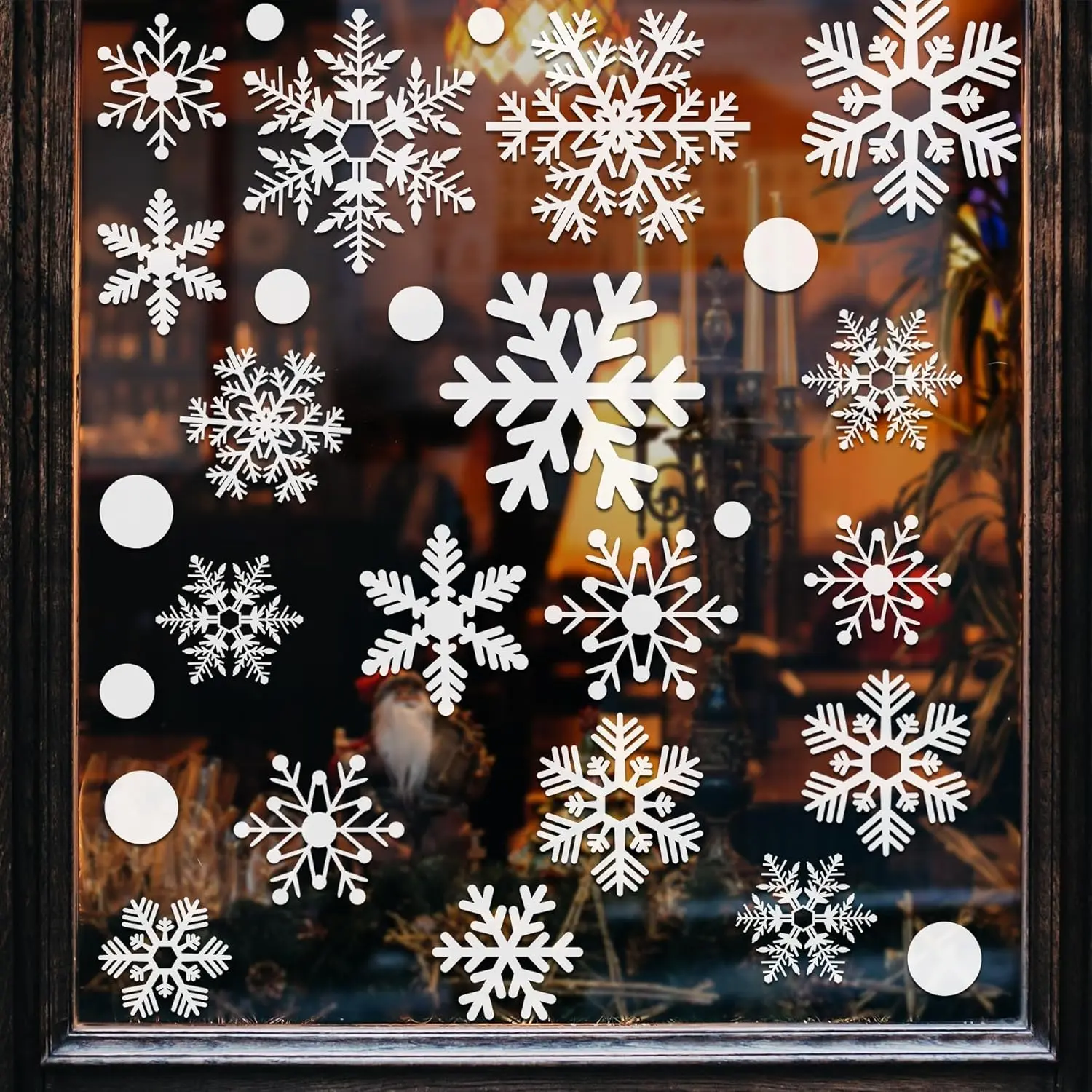 321 Count Christmas Window Clings for Glass Windows 9sheets Christmas Window Decals Snowflakes Christmas Decorations Christmas Window Stickers for Holiday Window Clings Winter Decorations