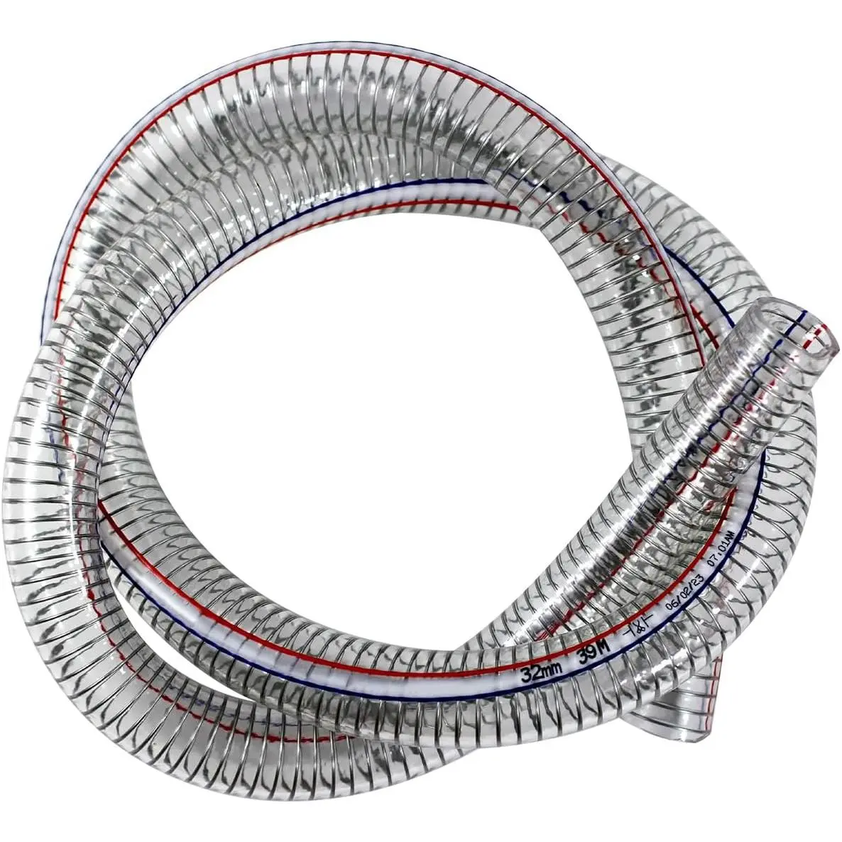 1"ID x 1-1/4"OD Steel Wire Suction Vinyl PVC Flexible Tubing, High  Heavy Duty UV  Resistant Clear Thick Suction Tube Hose, 3.3 FT