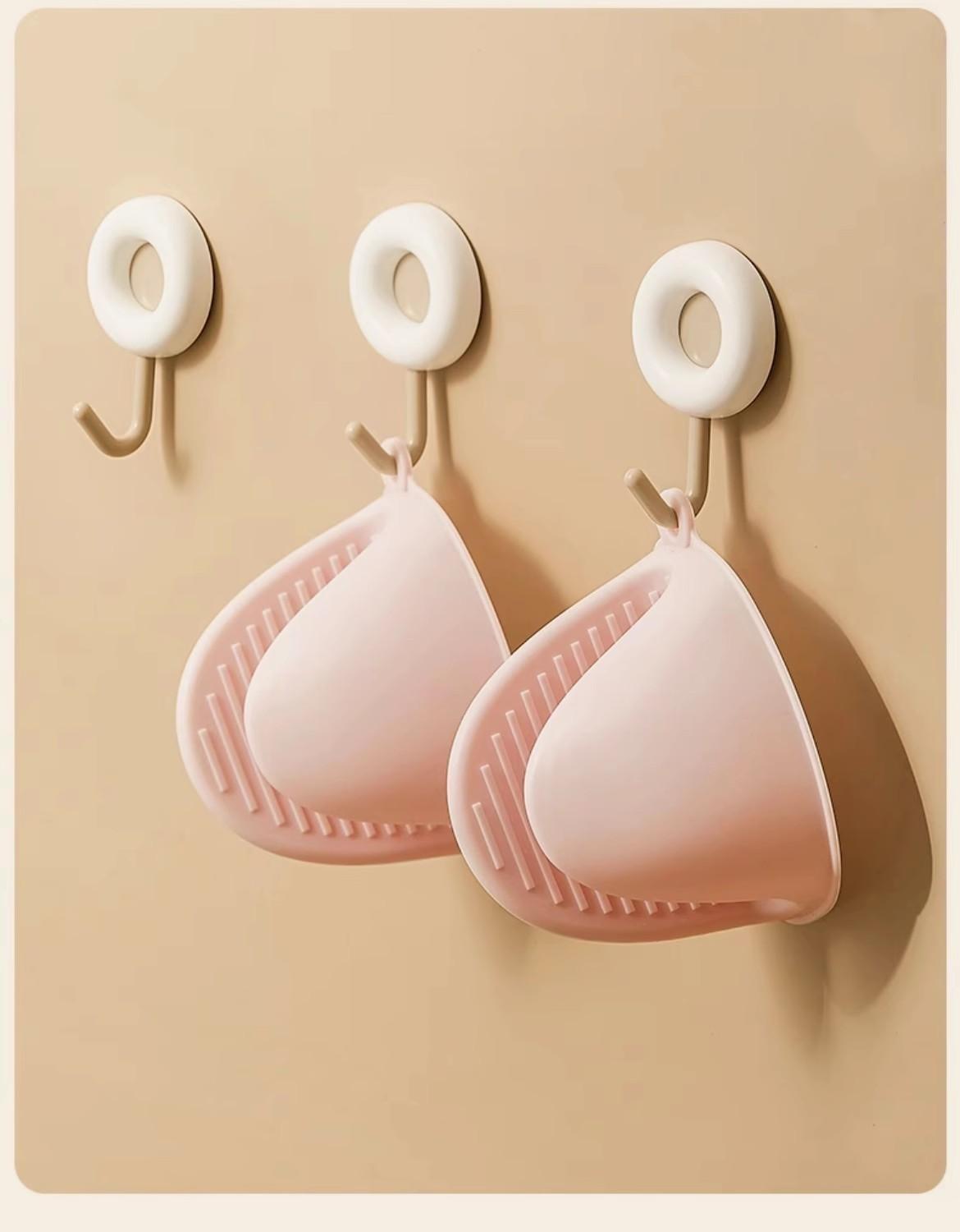 2PCS Thickened silicone heat-insulating and anti-scalding gloves for kitchens, households, high-temperature resistant ovens, microwave ovens, and baking ovens.