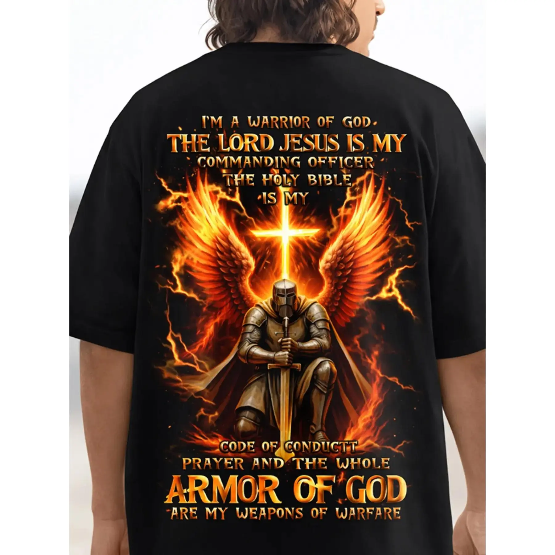 Plus Size Men's Christian Faith T-shirt - Cotton Y2K Street Style, God's Choice, Jesus Print, Suitable for Church, Casual Wear and Christian Gifts - Machine Washable Crew Neck Short Sleeve, Faith-based Fashion, Hip Hop Street Style, Men's Gift Idea