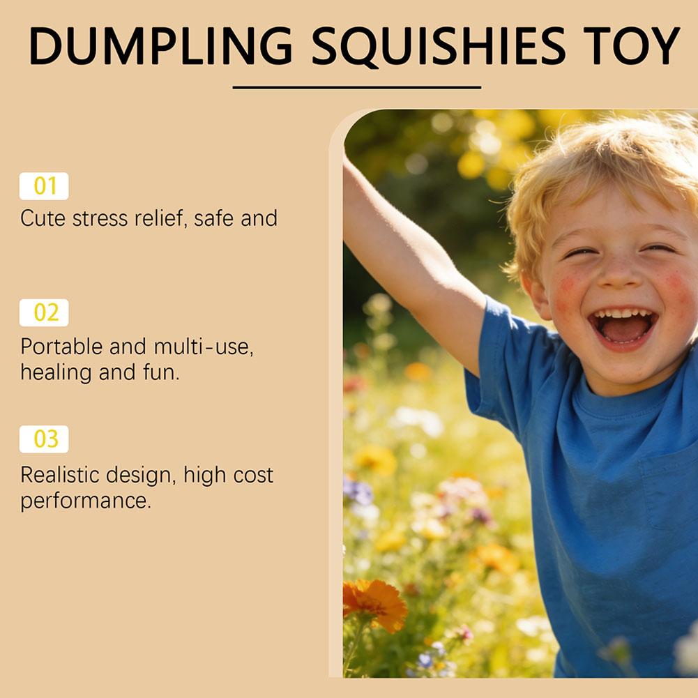 Realistic Giant Dumpling Squeeze Toy with Bamboo Steamer Soft TPR Dough Ball Decompression Fidget Toy Funny Creative Gift