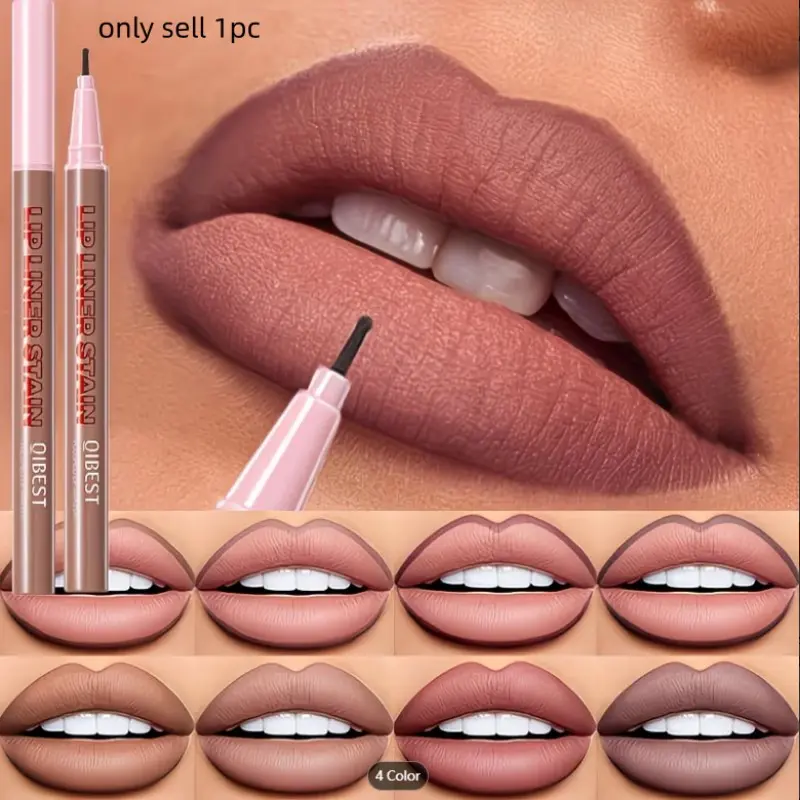 4-Color Lip Liner for Defining Lip Shape, Waterproof and Sweat-Proof Lipstick, Long-Lasting Liquid Lip Liner, Perfect for Daily Use, Lip Liner Stains