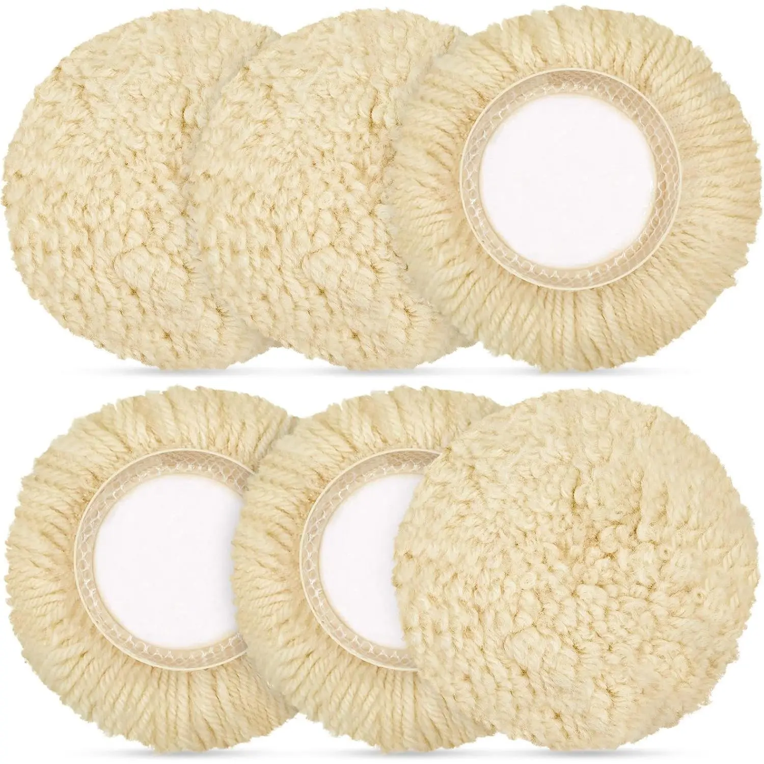 6 count 3 Inch  Polishing Pad Hook Loop Buffing Pad for Drill Curved  Compound  Tool Drill Polisher Attachment Wheel Polish Kit   Repair Buffing