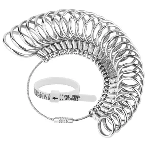Ring Sizer Measuring Tool, 27 count Premium Ring Measurement Tool, US Ring Size 0-13 with Half Size, 1 count Finger Ring Sizing Measure Gauge,