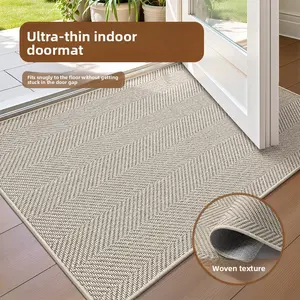 Simple Polyester Entry Doormat, Dust & Sand Scraper, Easy to Clean, Non-Slip Rubber Backed Floor Mat for Entrance
