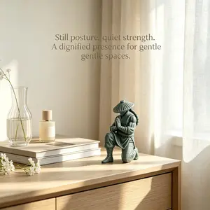 Figurine Ornaments Traditional Zen Monk Decor, Oriental Buddhist Sculpture, Halloween Christmas Gift, Desktop Bedroom Shelf Decoration