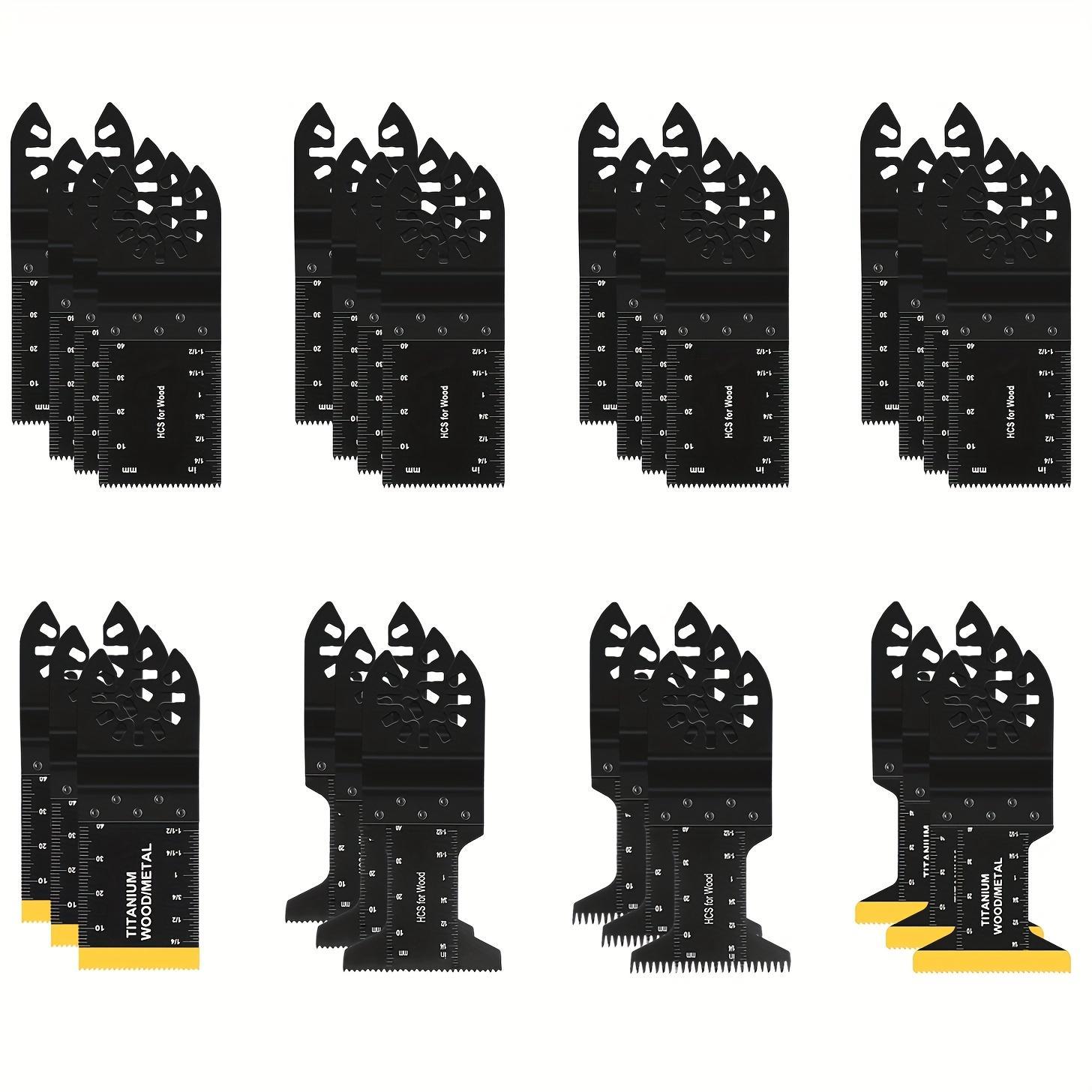 Vibrating Saw Blades, 28pcs Professional Universal Titanium Alloy Multifunctional Tool Blades, Quick Release Multifunctional Tool Blade Set for Wood Plastic Cutting