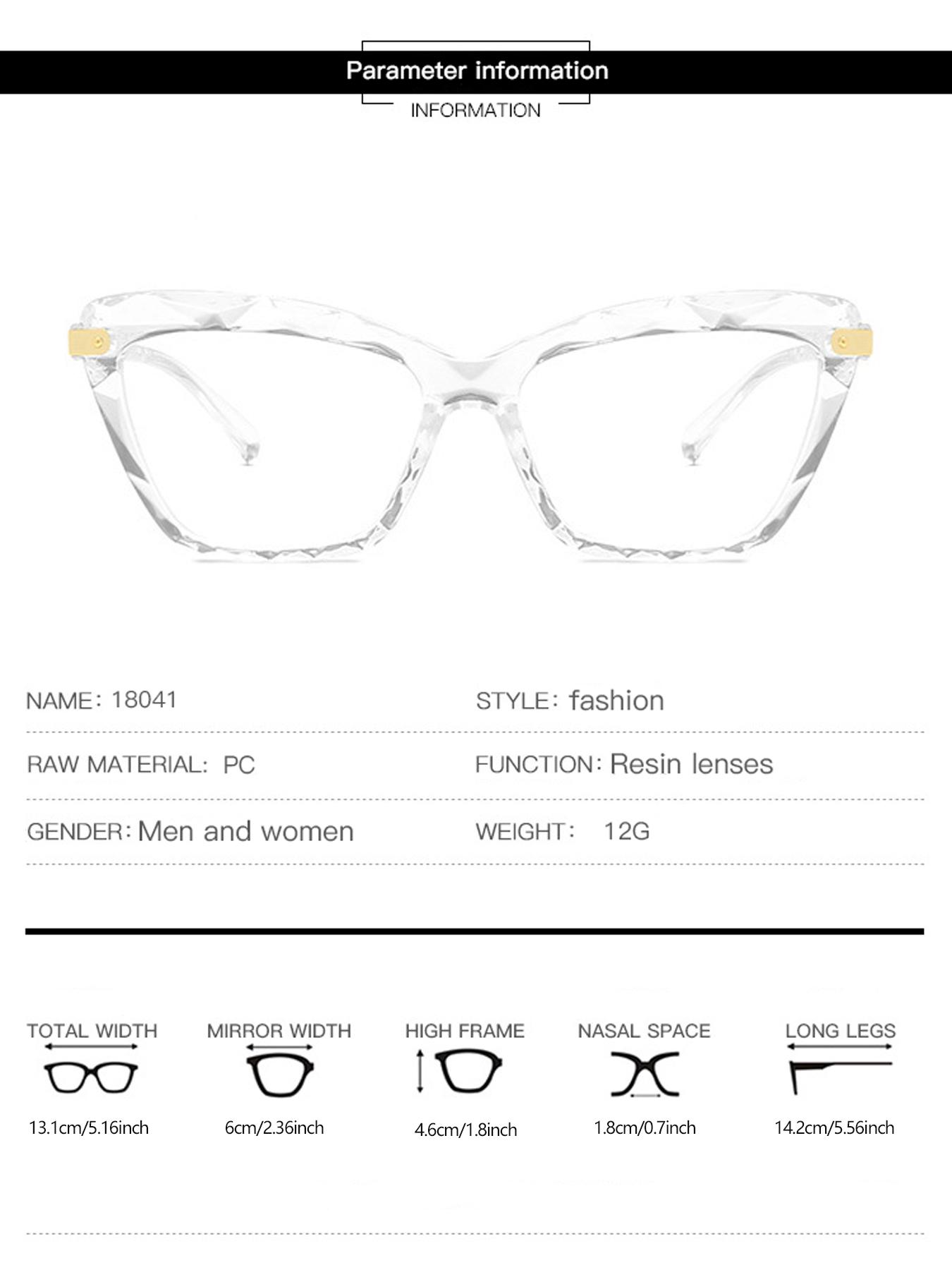 Unisex Minimalist Cat Eye Frame Eyeglasses, Blue Light Blocking Eyeglasses for Everyday Use, Fashion Accessories for Daily Life for Women & Men